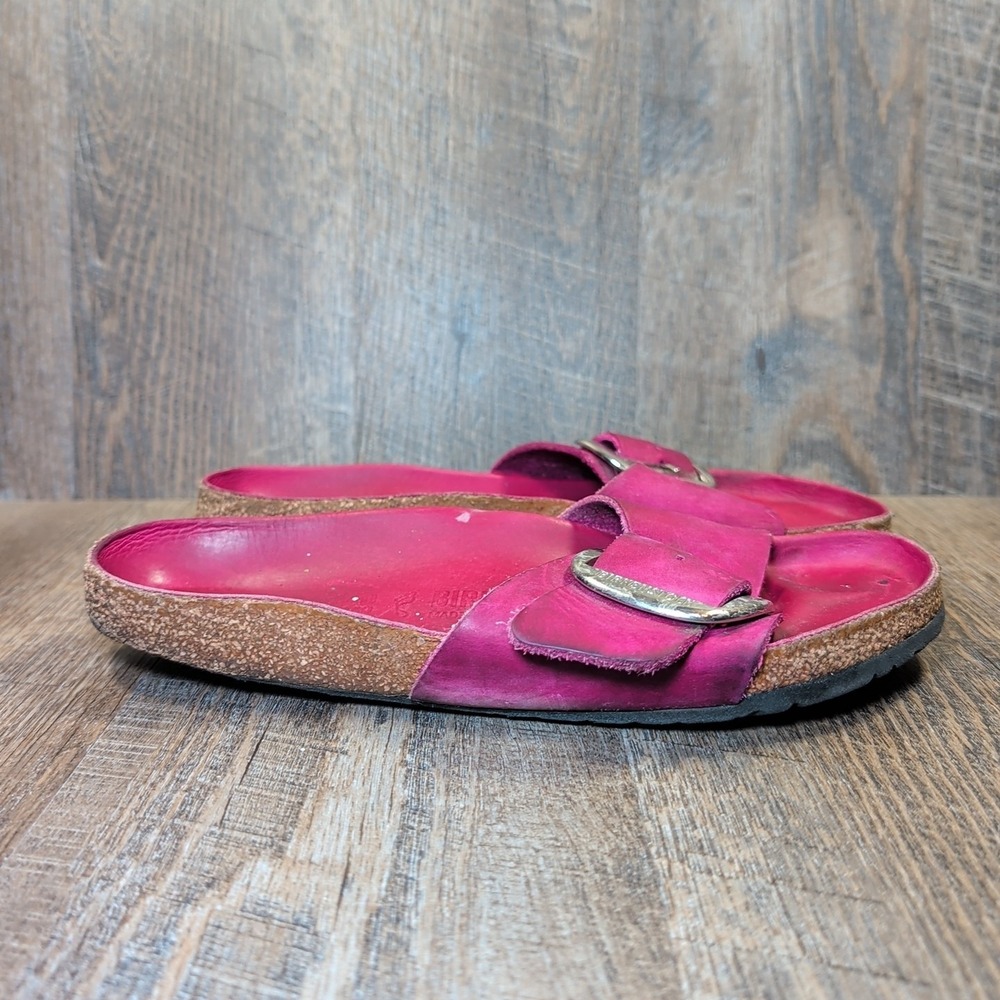 Birkenstock Madrid Big Buckle Festival Fuchsia Natural Oiled Womens EU 40 US 9 - Picture 2 of 14